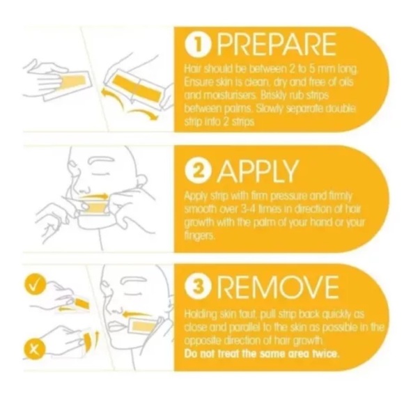 Nad's Natural Facial Wax Strips For Hair Removal Vegan 30ct Easy To Use - Picture 3 of 5